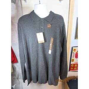 Sonoma Goods For Life Mens XX Large Charcoal Grey Long Sleeve Polo Shirt New